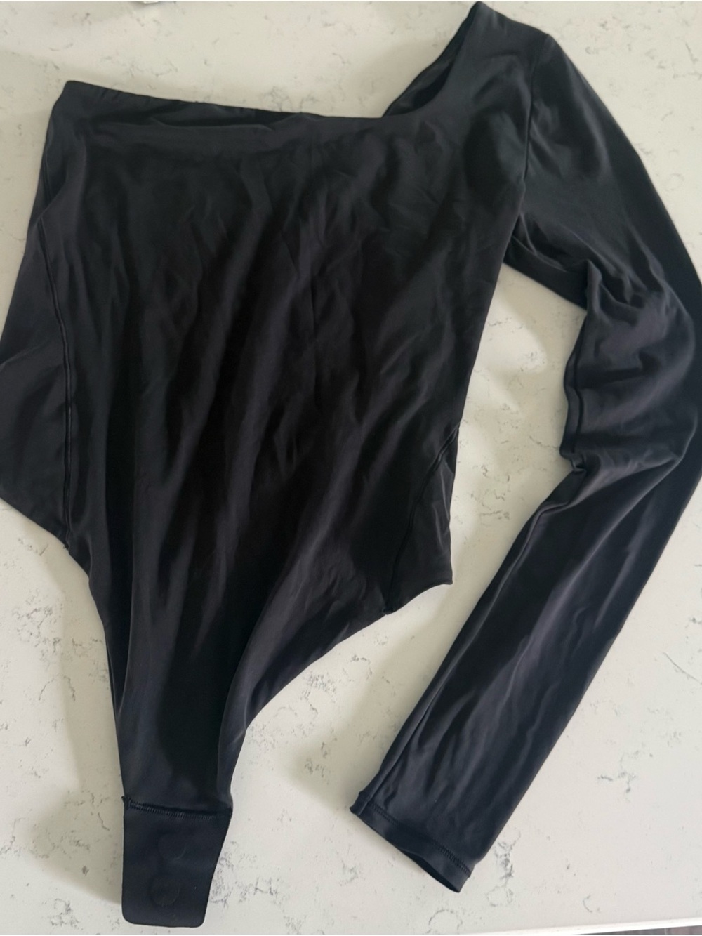 Black one shoulder Long-Sleeve size small lululemon thong body suit